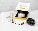 Pur Shilajit products including a jar, capsules, and packaging on a gray background
