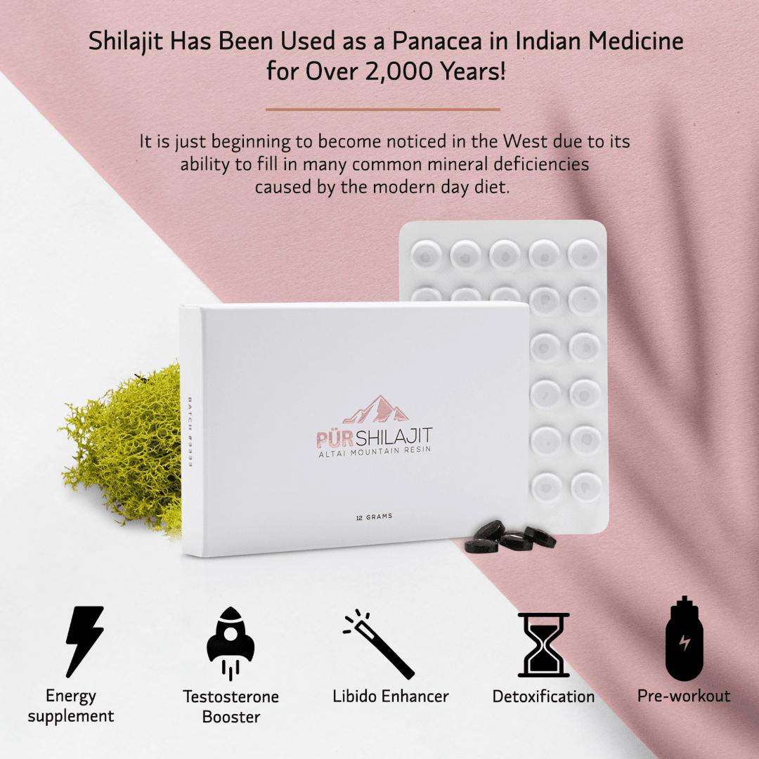 Pür Shilajit Tablets — pressed pure Altai resin tablets, binder-free
