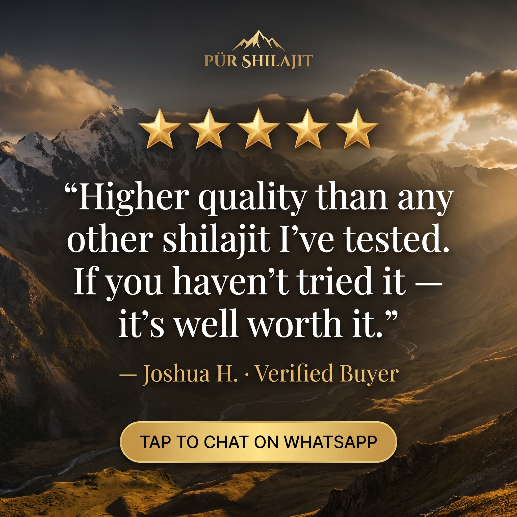 WA-REVIEW-STATIC - Joshua H 5-star review, mountains - 1:1 ad
